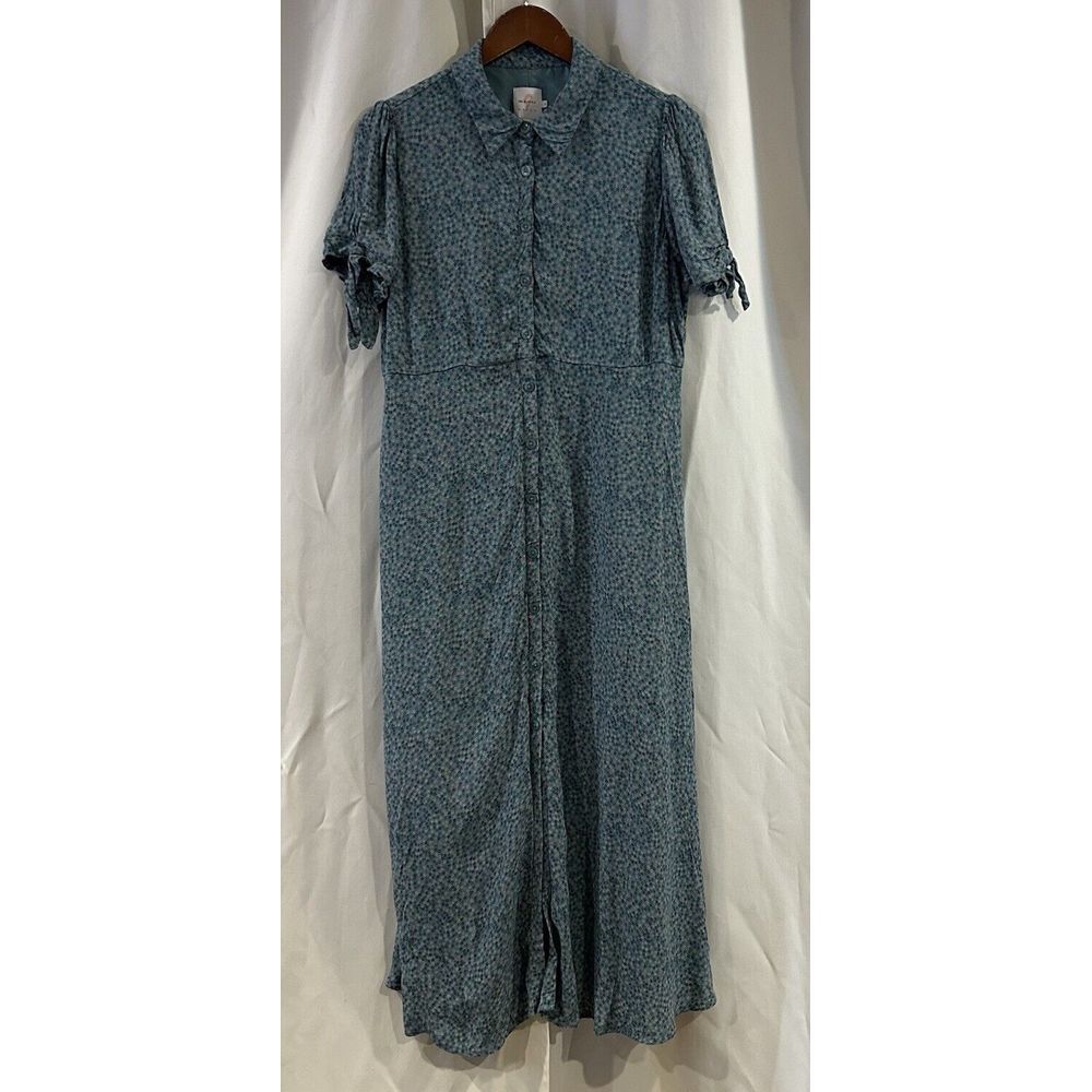 The Nines by Hatch Blue Floral Print Maternity Midi Dress Size XL‎